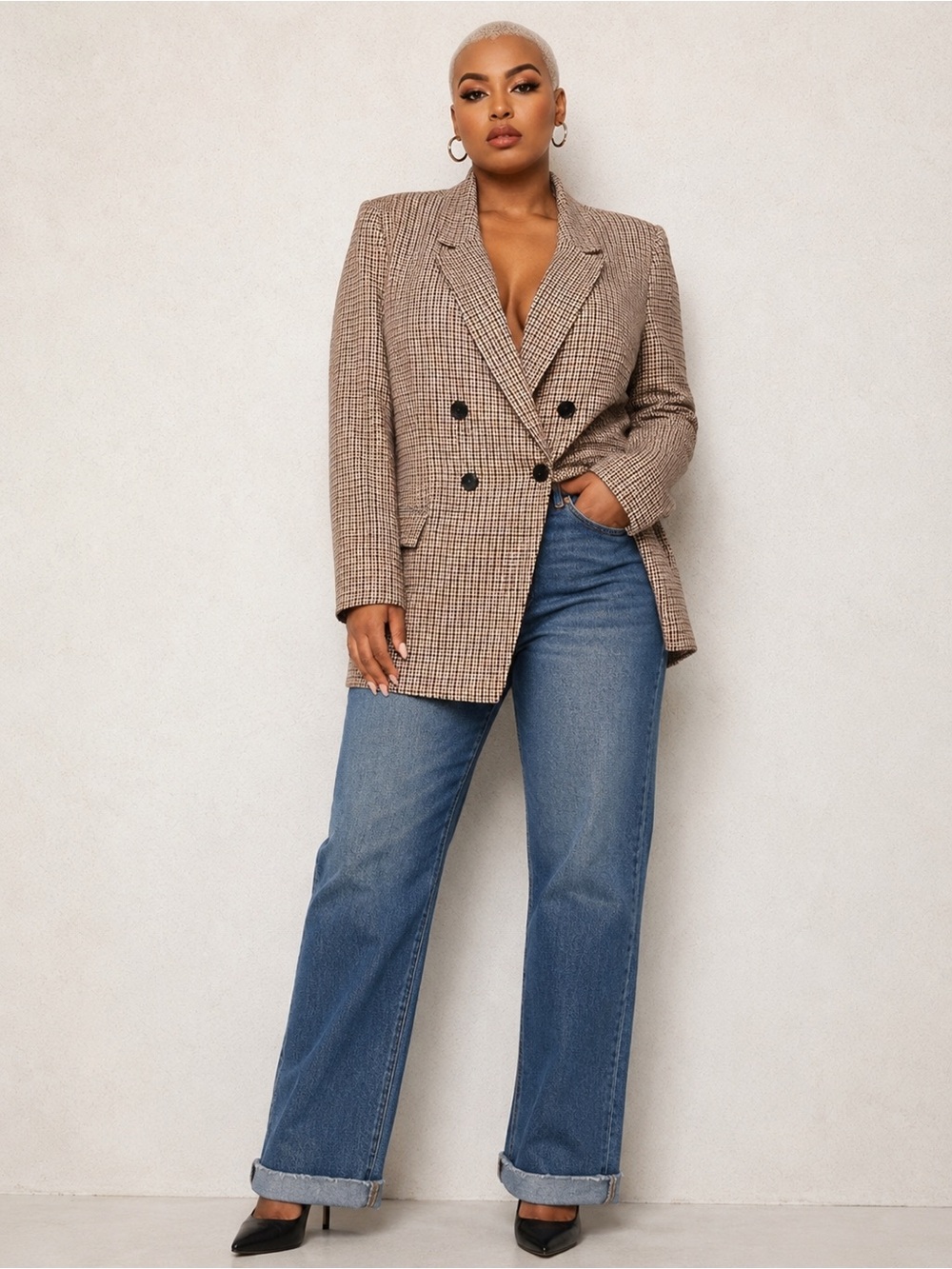 Banana Republic Double-Breasted Plaid Blazer NWT